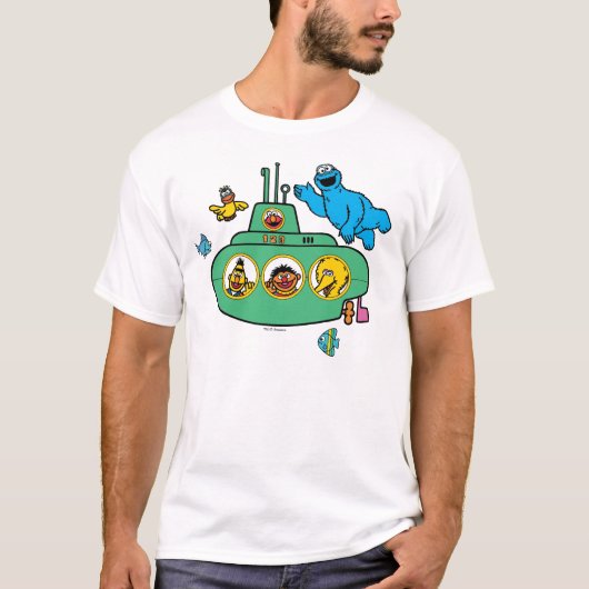 Cookie Monster und Sesam Pals U-Boot T-Shirt (Vorderseite)