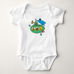 Cookie Monster und Sesamstraßen-Freunde-U-Boot Baby Strampler