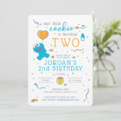 Cookie Monster | Unser kleiner Keks dreht zwei Einladung (Stehend Vorderseite)