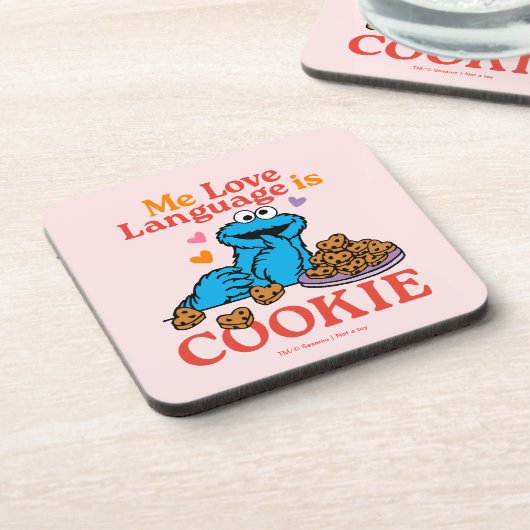Cookie Monster | Valentinstag-Zitat Getränkeuntersetzer (Linke Seite)