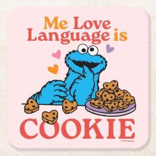 Cookie Monster Valentinstag-Zitat Rechteckiger Pappuntersetzer