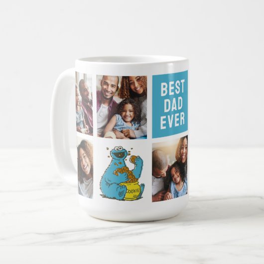 Cookie Monster Vintag | Vater - FotoCollage Kaffeetasse (Vorderseite Links)