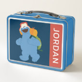 Cookie Monster Wandern | Name hinzufügen Metall Brotdose (Vorderseite)