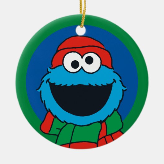 Cookie Monster Winter Scarf  Keramik Ornament (Vorne)