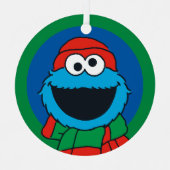 Cookie Monster Winter Scarf  Ornament Aus Metall (Vorderseite)