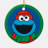 Cookie Monster-Winter-Schal  Keramik Ornament (Vorne)