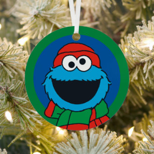 Cookie Monster-Winter-Schal Ornament Aus Metall