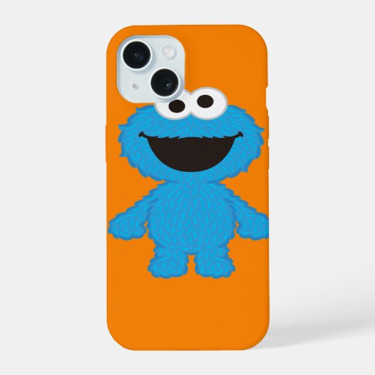 Cookie Monster Wolle Style iPhone 15 Hülle (Rückseite)