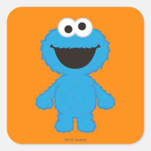 Cookie Monster Wolle Style Quadratischer Aufkleber