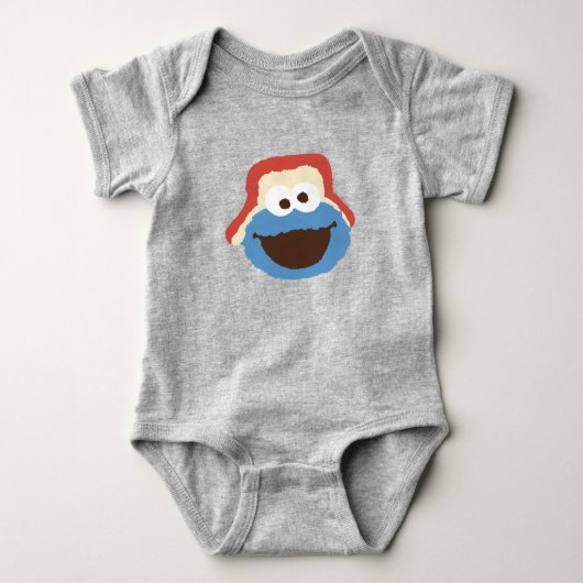 Cookie Monster Woodland Face Baby Strampler (Vorderseite)