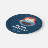 Cookie Monster Woodland Face | Geburtstag Pappteller (Schrägansicht)