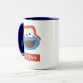 Cookie Monster Woodland Face | Name hinzufügen Tasse (Vorderseite Links)