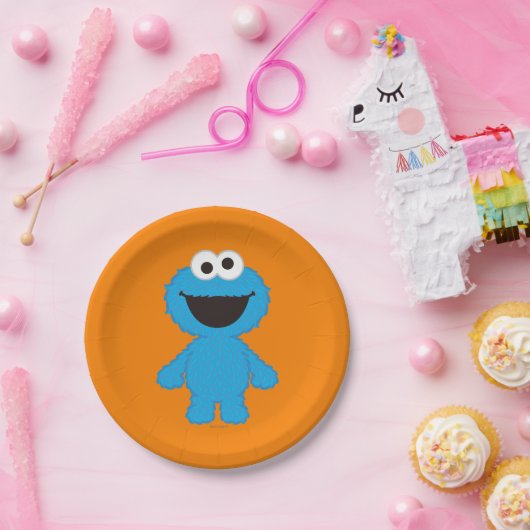 Cookie Monster Wool Style Pappteller (Party)