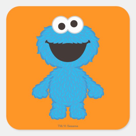 Cookie Monster Wool Style Quadratischer Aufkleber (Vorderseite)