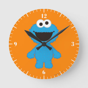 Cookie Monster Wool Style Runde Wanduhr