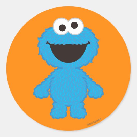 Cookie Monster Wool Style Runder Aufkleber (Vorderseite)