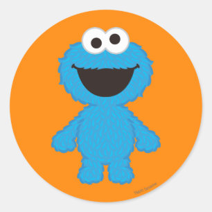Cookie Monster Wool Style Runder Aufkleber