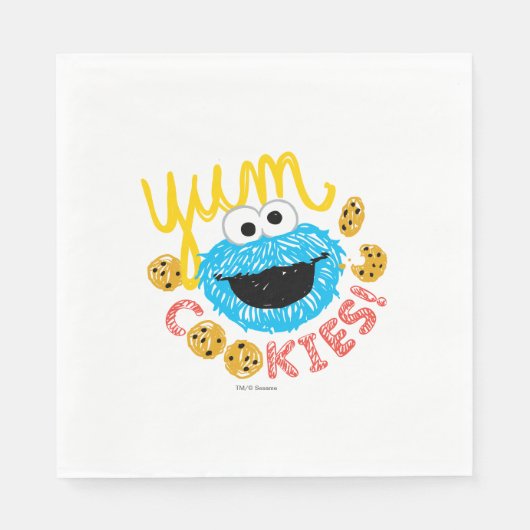 Cookie Monster Yum Serviette (Vorderseite)