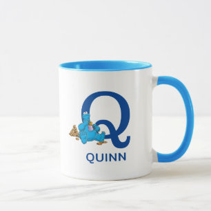 Cookie-Monster zum Essen von Cookies Name & Monogr Tasse