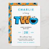 Cookie Monster - Zweiter Geburtstag Einladung (Vorne/Hinten)