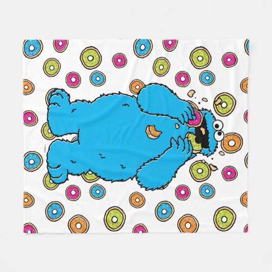 Cookie MonsterDonut Destroyer Fleecedecke (Vorderseite (Horizontal))