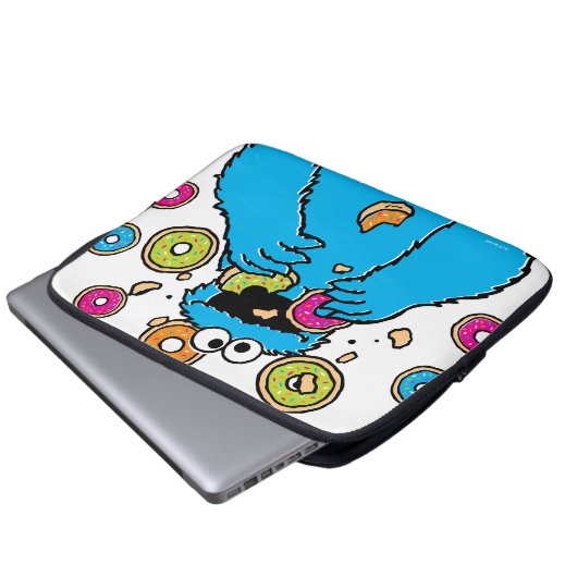Cookie MonsterDonut Destroyer Laptopschutzhülle (Vorne Knopf)