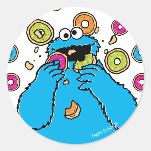 Cookie MonsterDonut Zerstörer Runder Aufkleber (Vorderseite)