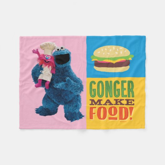 Cookie Monster's Feinschmecker Truck | Gonger Make Fleecedecke (Vorderseite (Horizontal))