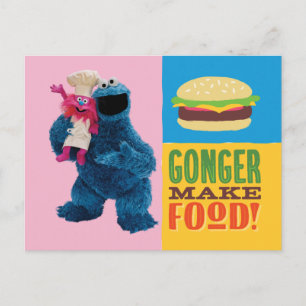 Cookie Monster's Feinschmecker Truck Gonger Make Postkarte