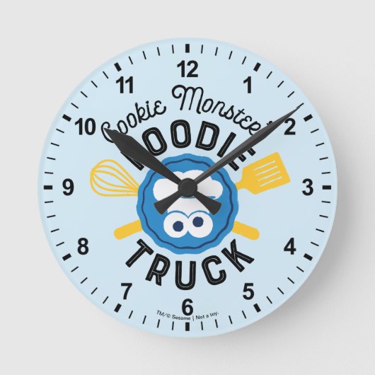 Cookie Monster's Feinschmecker Truck Logo Runde Wanduhr (Vorderseite)
