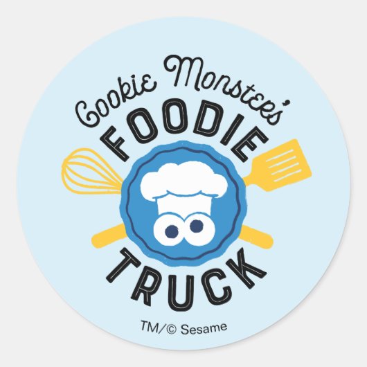 Cookie Monster's Feinschmecker Truck Logo Runder Aufkleber (Vorderseite)