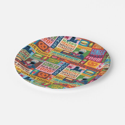 Cookie Monster's Feinschmecker Truck Muster Pappteller (Schrägansicht)