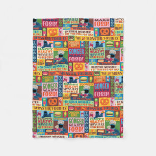 Cookie Monster's Foodie Truck Pattern Fleecedecke