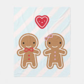 Cookie Niedlich Gingerbread Couple Fleecedecke (Vorderseite)
