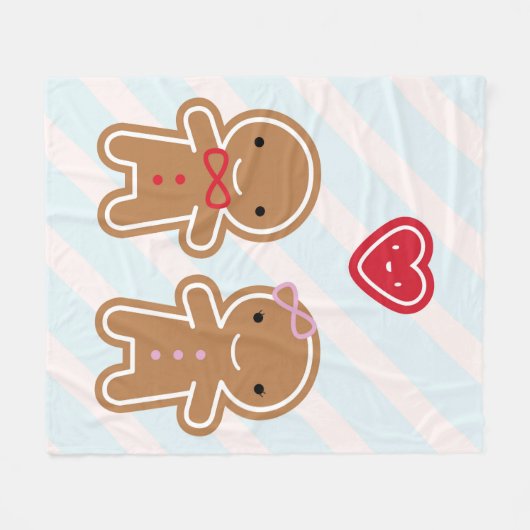 Cookie Niedlich Gingerbread Couple Fleecedecke (Vorderseite (Horizontal))