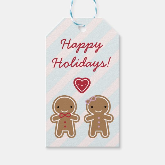 Cookie Niedlich Kawaii Gingerbread Couple Geschenkanhänger (Vorderseite)
