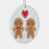 Cookie Niedlich Kawaii Gingerbread Couple Keramik Ornament (Rechts)