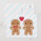 Cookie Niedlich Kawaii Gingerbread Couple Postkarte (Vorne/Hinten)