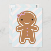 Cookie Niedlich Kawaii Gingerbread Girl Postkarte (Vorne/Hinten)