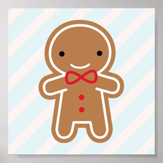 Cookie Niedlich Kawaii Gingerbread Man Poster (Vorne)