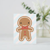 Cookie Niedlich Kawaii Gingerbread Man Postkarte (Stehend Vorderseite)