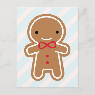 Cookie Niedlich Kawaii Gingerbread Man Postkarte