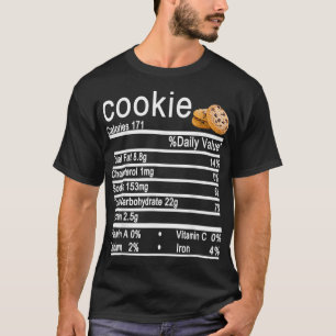 Cookie Nutrition Facts Label Thanksgiving Christma T-Shirt