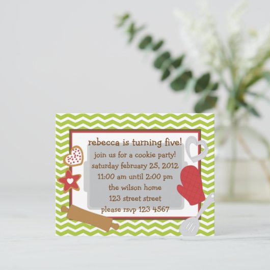 Cookie Party! Einladung (Stehend Vorderseite)