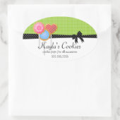 Cookie Pops Grüne Bäckerei Ovaler Aufkleber (Tasche)