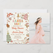 Cookie Santa Baby Weihnachtsdusche Foto Einladung (Vorderseite)