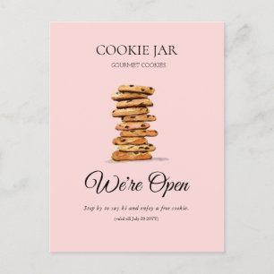 Cookie Shop Bäckerei Wir sind offen für Werbeaktio Postkarte