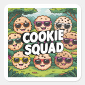 Cookie Squad Quadratischer Aufkleber (Vorderseite)