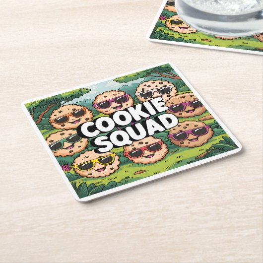 Cookie Squad Rechteckiger Pappuntersetzer (angewinkelt)