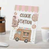 Cookie Station Food Sign Tabletop Padestal Sockelschild (In SItu)